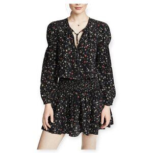 Anine Bing  'Martha' Black Silk Stars Print  Dress Size L